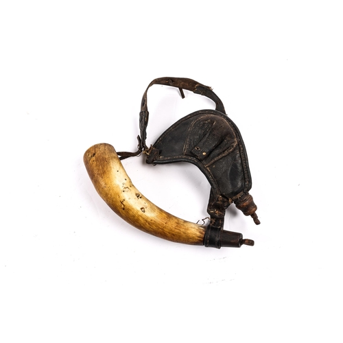 396 - An 18th/19th century Colonial powder horn, 12