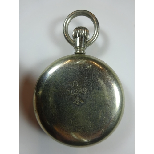 42 - A heavy pre-WWI period military issue pocket watch, white dial with Roman numerals marked 