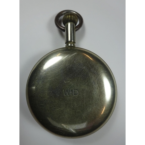 43 - A Mark IV A Aviator's issue pocket watch c 1914, white dial marked 