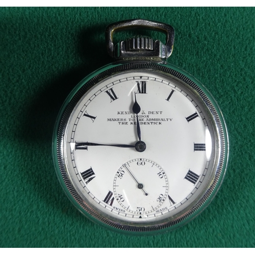 49 - A WWII Royal Canadian Navy issue pocket watch, white dial with Roman numerals, marked 