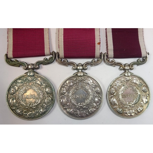 75 - Indian Long Service and Good Conduct medals (3): George V KIH type (script named 308 Naik Firar Khan... 