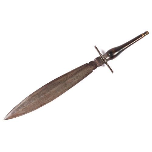 367 - An old copy of a plug bayonet, leaf shaped blade 12½