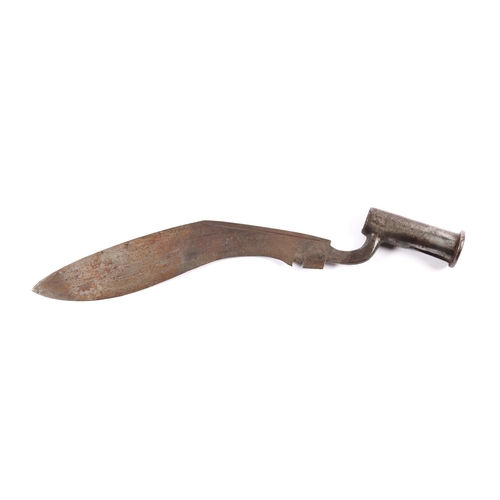 384 - A copy of a kukri socket bayonet, stamped with crown over 