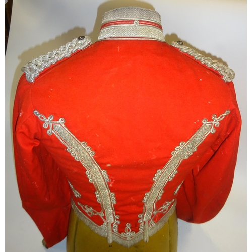 222 - A Victorian officer's scarlet shell jacket of the Westmorland & Cumberland Yeomanry, heavily decorat... 