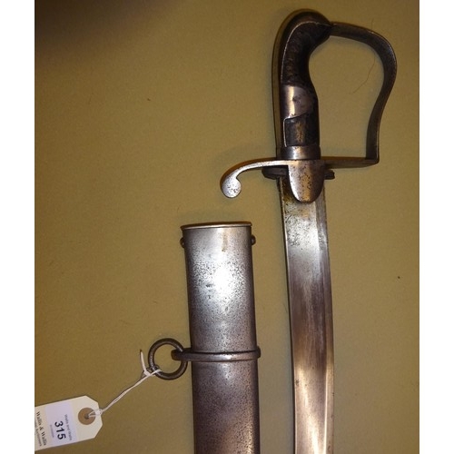 315 - A 1796 pattern Light Cavalry trooper's sword, the blade having ordnance inspector's stamp and 