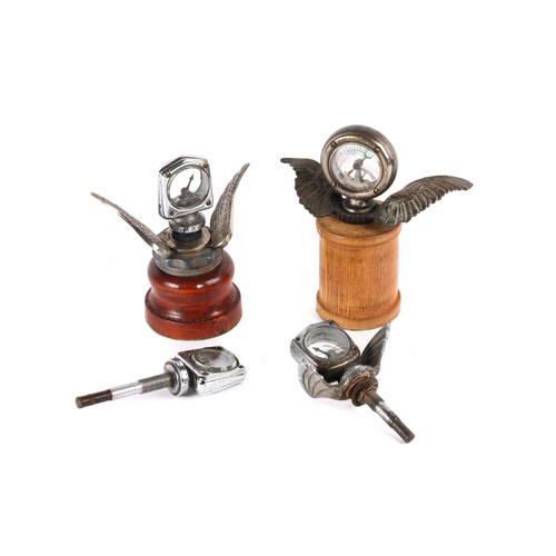 5 - 4 car mascot/bonnet ornaments. 3 Wilmot Breeden winged Calormeters, of varying styles. Together with... 