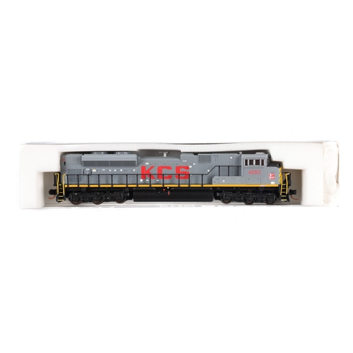 111 - 2 KATO N Gauge. An EMD SD70ACe Diesel Locomotive (176-8402). In KCS grey livery. Boxed, lid some mar... 