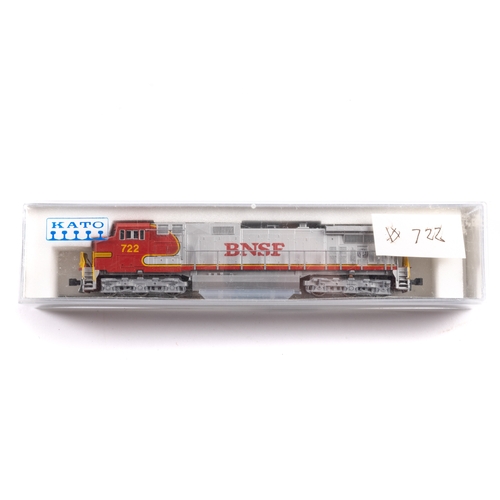 111 - 2 KATO N Gauge. An EMD SD70ACe Diesel Locomotive (176-8402). In KCS grey livery. Boxed, lid some mar... 