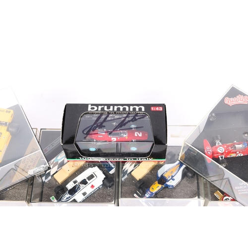 103 - 7 1:43 scale Formula One cars. A Brumm Ferrari 158, GP Italia 1964, John Surtees. Hand signed in pen... 