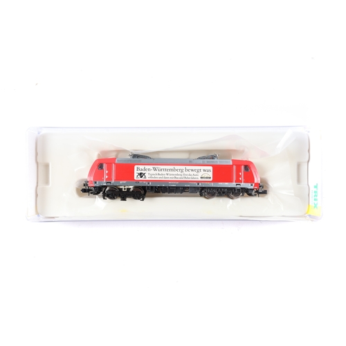 119 - TRIX MINITRIX DB Class 146 2 AG electric locomotive (16461). In bright red and grey livery, 'Baden-W... 