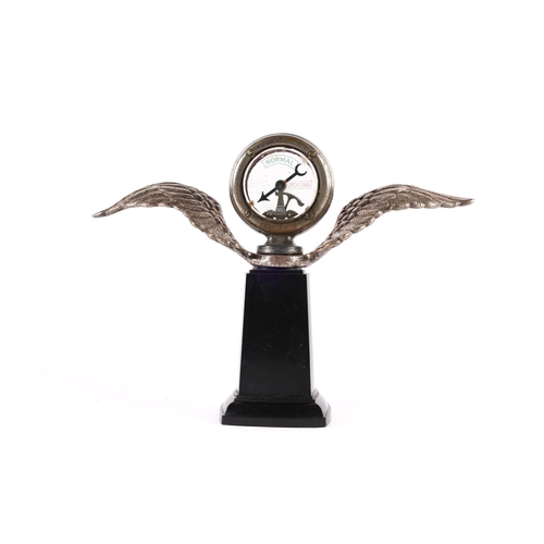 13 - An impressively large plated winged Wilmot Birmingham Calormeter. C.1913. In old chrome GC, some age... 