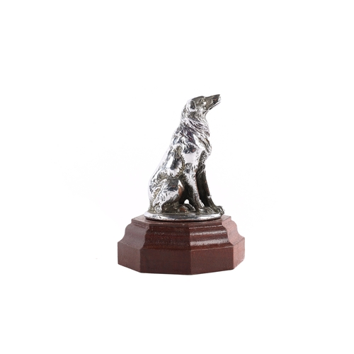 17 - A Labrador car mascot by French maker C.PALLETT. Signed to base, chrome plated with minimal wear. C.... 