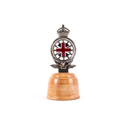 21 - A car mascot for the R.A.C full membership badge with members number in plinth, DJ587 Edward VII hea... 