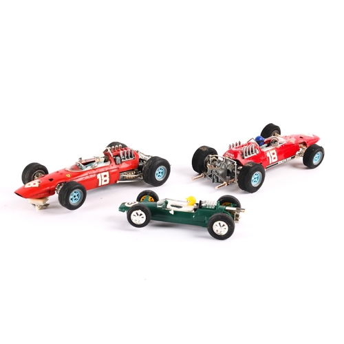 219 - 3 Scalextric cars. Includes 2X  Scalextric 124 C501 Ferrari F1 Racing cars. Both in different shades... 