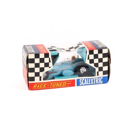 225 - A Scalextric Offenhauser Front Engine Grand Prix, in light blue with driver. Contained in its origin... 