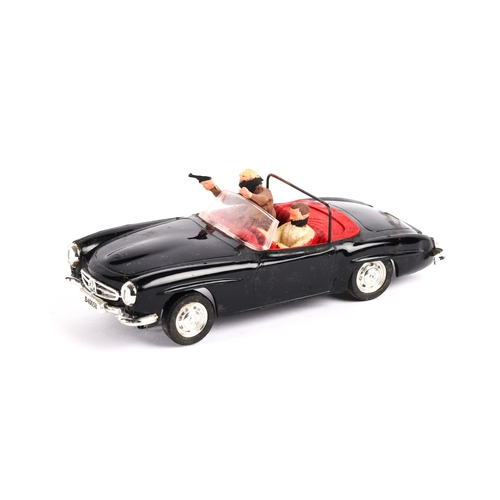 228 - A scarce James Bond Scalextric Mercedes Benz in black with 2 baddie figures. everything is intact. p... 