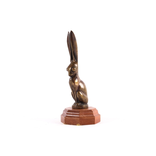 26 - A scarce A. BECQUEREL cast bronze car mascot of a hare, this dates from around the 1920s. Signed to ... 