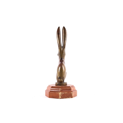 26 - A scarce A. BECQUEREL cast bronze car mascot of a hare, this dates from around the 1920s. Signed to ... 