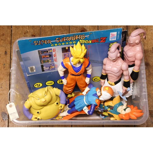 265 - Dragon Ball Z large size vinyl figures, dating from the late 1980s. 2x MAJIN BOO, SUPER SAIYAN GOKU,... 