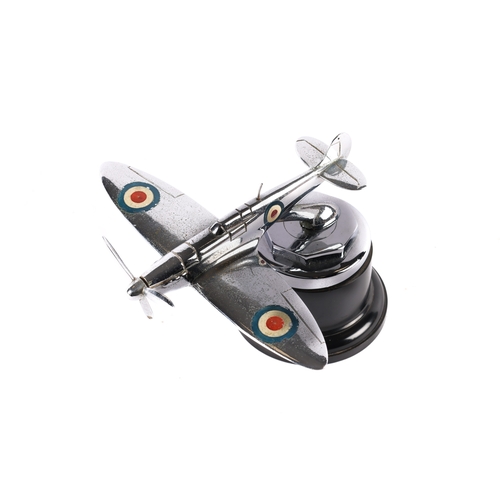 27 - A scarce SPITFIRE car mascot with the  original chrome plating. Has intact roundels and a working pr... 