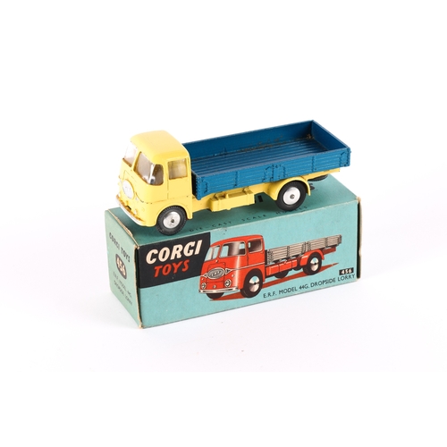 318 - Corgi Toys E.R.F. Model 44G Dropside Lorry (456). An example with yellow cab and chassis with metall... 