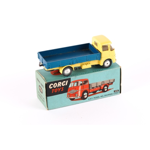 318 - Corgi Toys E.R.F. Model 44G Dropside Lorry (456). An example with yellow cab and chassis with metall... 