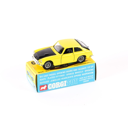 329 - Corgi Toys MGC G.T. Competition Model (345). In yellow with black bonnet and boot lid, black interio... 