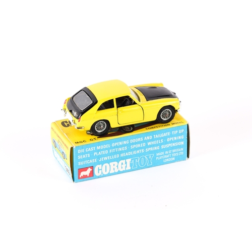 329 - Corgi Toys MGC G.T. Competition Model (345). In yellow with black bonnet and boot lid, black interio... 