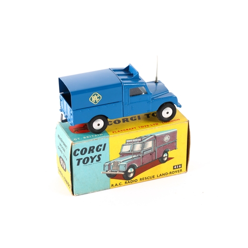 331 - Corgi Toys R.A.C. Radio Rescue Land-Rover (416). In mid blue livery, with RADIO RESCUE sign to roof,... 