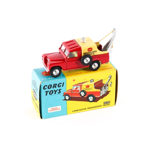 333 - Corgi Toys Land-Rover Breakdown Truck (417S). An early Series 2 example in red with yellow interior ... 