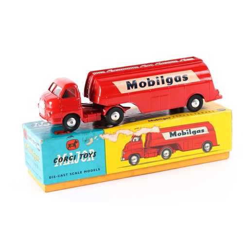 335 - Corgi Major Toys Mobilgas Petrol Tanker (1110). In red livery, an early example with a Bedford 'S' T... 