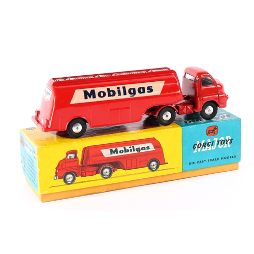 335 - Corgi Major Toys Mobilgas Petrol Tanker (1110). In red livery, an early example with a Bedford 'S' T... 