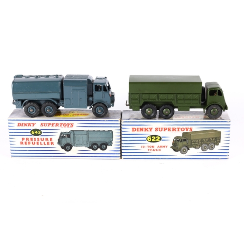 399 - 2 Dinky Supertoys. Pressure Refueller (642). In RAF Blue. Plus a 10-Ton Army Truck (622). In olive g... 