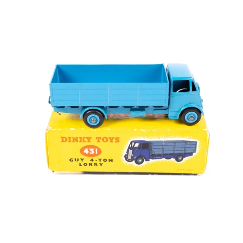 407 - Dinky Toys Guy 4-Ton Lorry (431). A rare late example in mid blue overall, with black rubber tyres. ... 