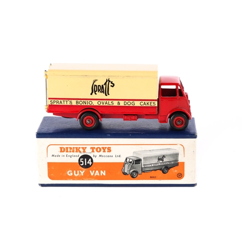 412 - Dinky Toys Guy Van (514). An example in red and cream Spratt's livery. Red wheels with black tyres, ... 