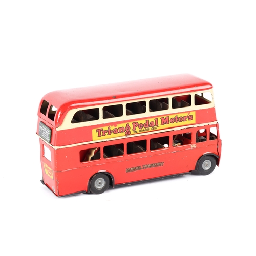 419 - 2 Tri-ang Minic. A London Transport Double Decker Bus 60M. Example in red with cream upper window su... 