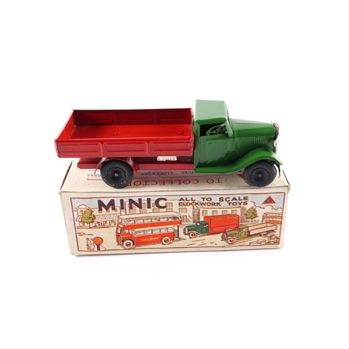 428 - A Tri-ang Minic clockwork standard radiator cab open back delivery lorry 25M. An unusual example wit... 