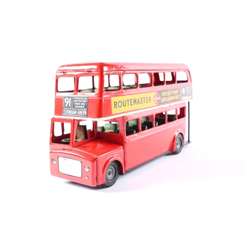 434 - A late issue Tri-ang Minic friction powered Routemaster double decker bus M214 II version. A 'push-a... 