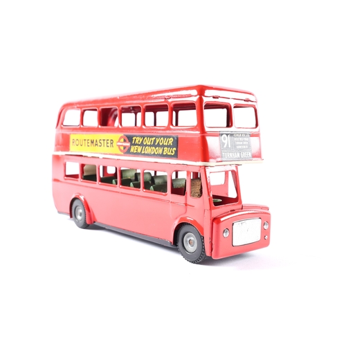 434 - A late issue Tri-ang Minic friction powered Routemaster double decker bus M214 II version. A 'push-a... 