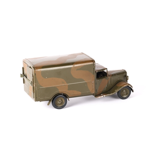 440 - A scarce Tri-ang Minic Pre-War issue Army Van 21M CF. A standard type delivery van painted in all-ov... 