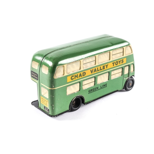 463 - A scarce Chad Valley No.10071 clockwork, tinplate double deck bus 