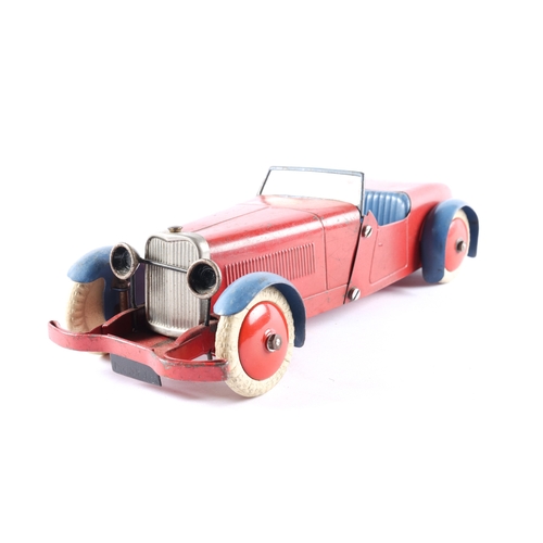 472 - A scarce 1930's No.1 Meccano Constructor Car. An example made as an open 2 seat tourer. In red with ... 