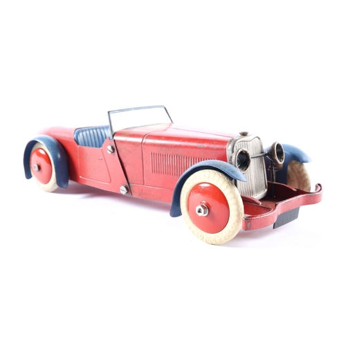 472 - A scarce 1930's No.1 Meccano Constructor Car. An example made as an open 2 seat tourer. In red with ... 