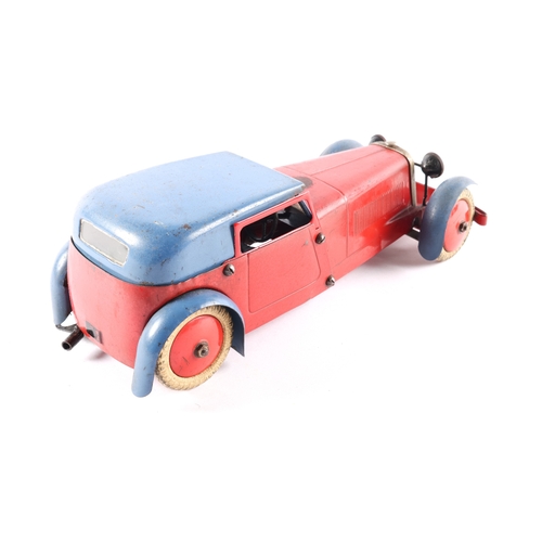 473 - A scarce 1930's No.1 Meccano Constructor Car. An example made as a saloon coupe. In red with blue se... 