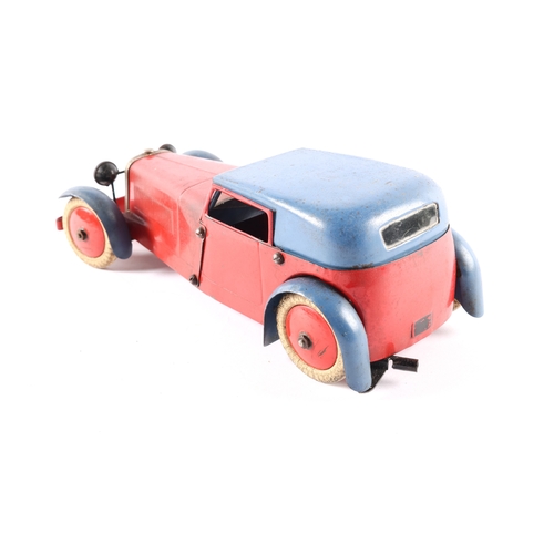 473 - A scarce 1930's No.1 Meccano Constructor Car. An example made as a saloon coupe. In red with blue se... 