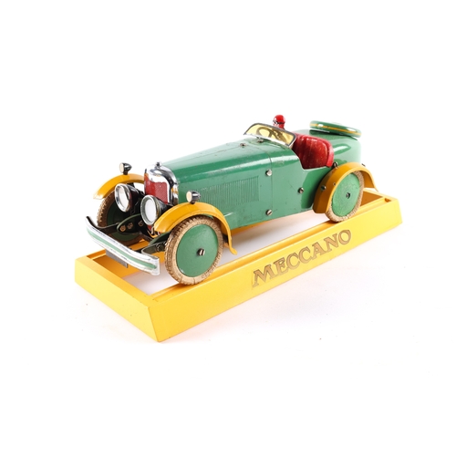 477 - A rare 1930's No.2 Meccano Constructor Car. A round tail example in green with yellow mudguards, red... 