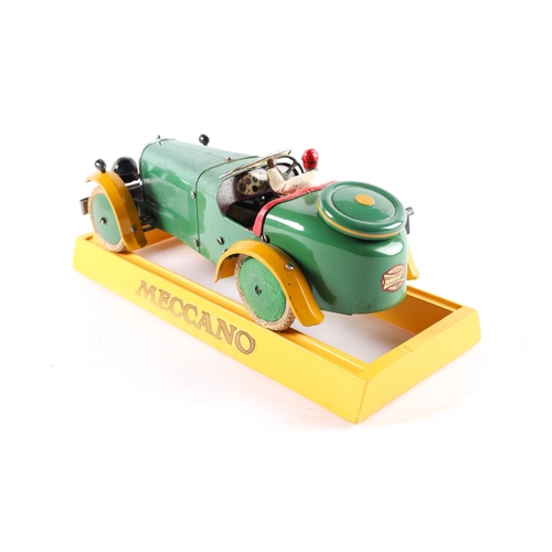 477 - A rare 1930's No.2 Meccano Constructor Car. A round tail example in green with yellow mudguards, red... 