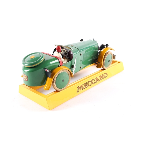 477 - A rare 1930's No.2 Meccano Constructor Car. A round tail example in green with yellow mudguards, red... 