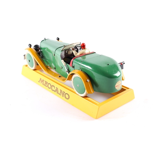 478 - A rare 1930's No.2 Meccano Constructor Car. A long body round tail example in green with yellow mudg... 