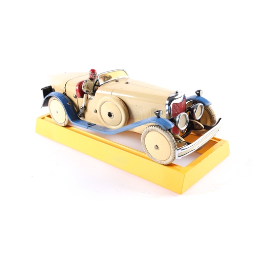 479 - A rare 1930's No.2 Meccano Constructor Car. A boat tail example in cream with blue mudguards, red se... 